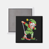 Kerstmis, Elf Dabbing Ice Hockey Player Boys Kinde Magneet (Voorkant / Achterkant)
