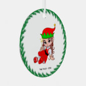 Kerstmis, Elf die een ster vasthoudt Metalen Ornament (Voorkant Rechts)