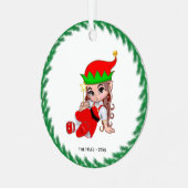 Kerstmis, Elf die een ster vasthoudt Metalen Ornament (Voorkant links)