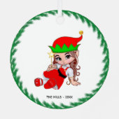 Kerstmis, Elf die een ster vasthoudt Metalen Ornament (Achterkant)