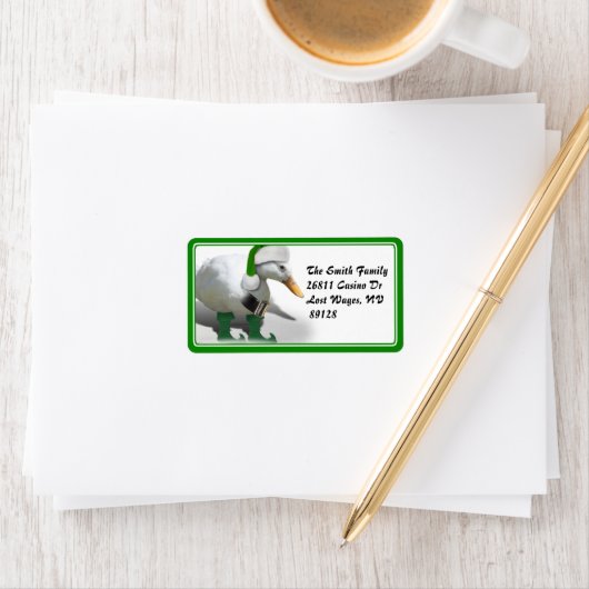 Kerstmis Elf Duck - Santa's Helper Etiket (Insitu)