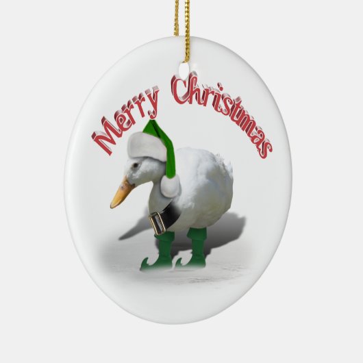 Kerstmis Elf Duck - Santa's Helper Keramisch Ornament (Rechts)