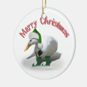 Kerstmis Elf Duck - Santa's Helper Keramisch Ornament (Links)