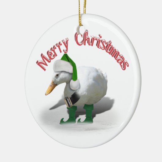 Kerstmis Elf Duck - Santa's Helper Keramisch Ornament (Links)