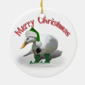 Kerstmis Elf Duck - Santa's Helper Keramisch Ornament (Achterkant)