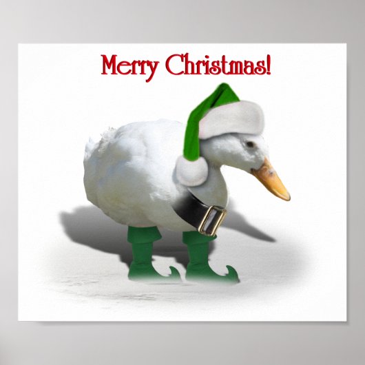 Kerstmis Elf Duck - Santa's Helper Poster (Voorkant)