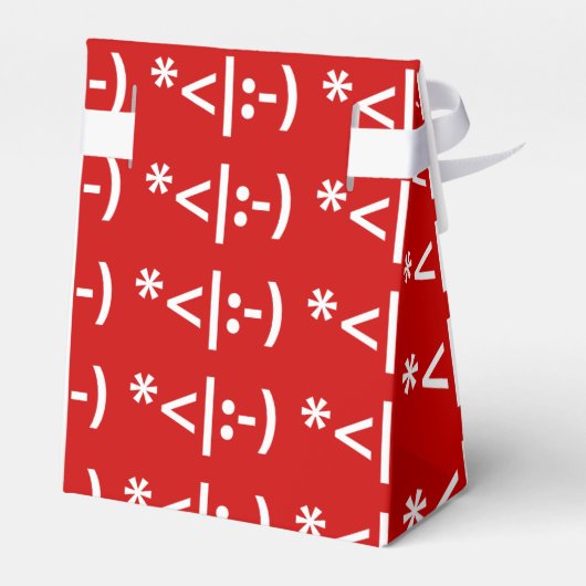Kerstmis - Elf Emoticon Xmas ASCII - tekst Art Bedankdoosjes (Achterkant)