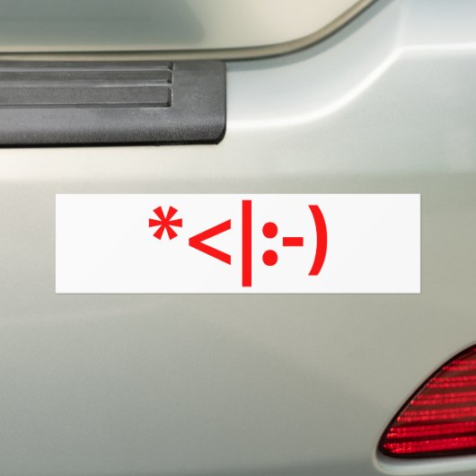 Kerstmis - Elf Emoticon Xmas ASCII - tekst Art Bumpersticker (Op auto)