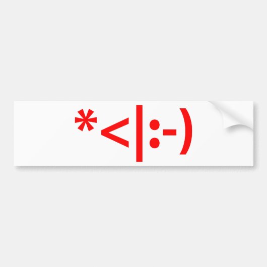 Kerstmis - Elf Emoticon Xmas ASCII - tekst Art Bumpersticker (Voorkant)