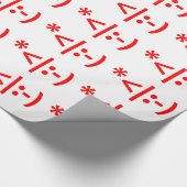 Kerstmis - Elf Emoticon Xmas ASCII - tekst Art Cadeaupapier (Hoek)