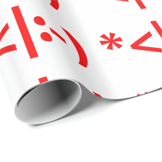 Kerstmis - Elf Emoticon Xmas ASCII - tekst Art Cadeaupapier (Rol Hoek)