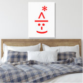 Kerstmis - Elf Emoticon Xmas ASCII - tekst Art Canvas Afdruk (Insitu (Slaapkamer))