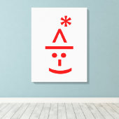 Kerstmis - Elf Emoticon Xmas ASCII - tekst Art Canvas Afdruk (Insitu (Houten vloer))