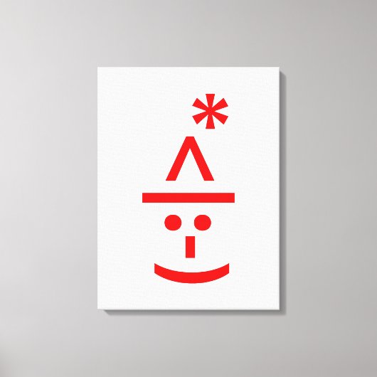 Kerstmis - Elf Emoticon Xmas ASCII - tekst Art Canvas Afdruk (Voorkant)
