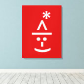 Kerstmis - Elf Emoticon Xmas ASCII - tekst Art Canvas Afdruk (Insitu (Houten vloer))