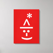 Kerstmis - Elf Emoticon Xmas ASCII - tekst Art Canvas Afdruk (Voorkant)