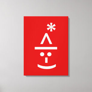 Kerstmis - Elf Emoticon Xmas ASCII - tekst Art Canvas Afdruk