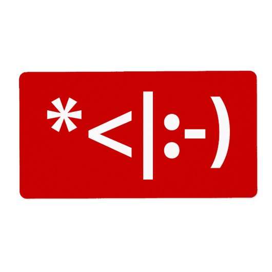 Kerstmis - Elf Emoticon Xmas ASCII - tekst Art Etiket (Voorkant)