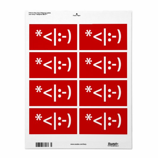 Kerstmis - Elf Emoticon Xmas ASCII - tekst Art Etiket (Full Sheet)