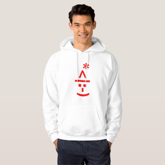 Kerstmis - Elf Emoticon Xmas ASCII - tekst Art Hoodie (Voorkant volledig)