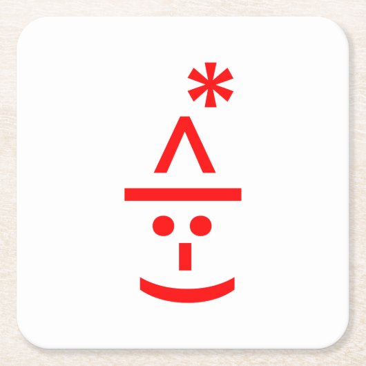 Kerstmis - Elf Emoticon Xmas ASCII - tekst Art Kartonnen Onderzetters (Voorkant)