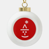 Kerstmis - Elf Emoticon Xmas ASCII - tekst Art Keramische Bal Ornament (Voorkant)
