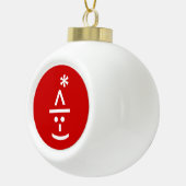 Kerstmis - Elf Emoticon Xmas ASCII - tekst Art Keramische Bal Ornament (Rechts)