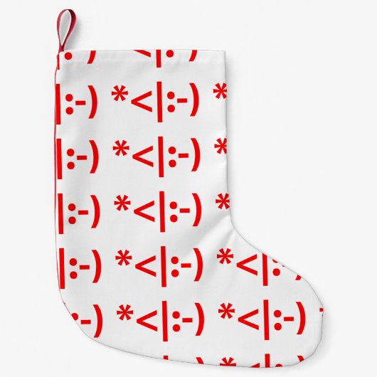 Kerstmis - Elf Emoticon Xmas ASCII - tekst Art Kleine Kerstsok (Voorkant)