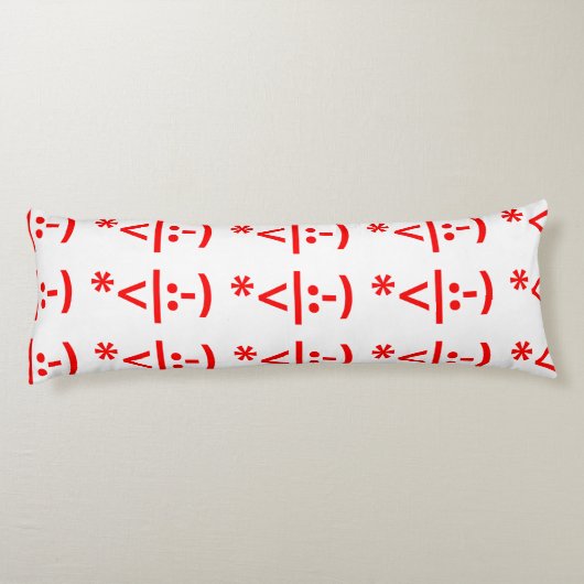 Kerstmis - Elf Emoticon Xmas ASCII - tekst Art Lichaamskussen (Achterkant)