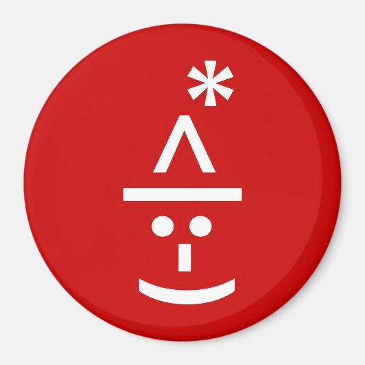 Kerstmis - Elf Emoticon Xmas ASCII - tekst Art Magneet (Voorkant)