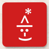 Kerstmis - Elf Emoticon Xmas ASCII - tekst Art Onderzetter (Voorkant)