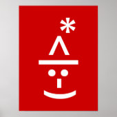 Kerstmis - Elf Emoticon Xmas ASCII - tekst Art Poster (Voorkant)