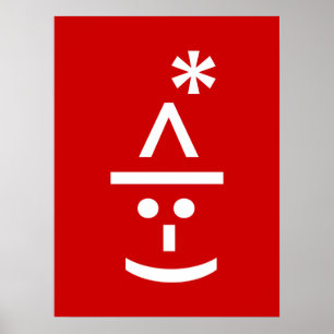Kerstmis - Elf Emoticon Xmas ASCII - tekst Art Poster