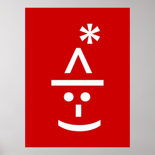 Kerstmis - Elf Emoticon Xmas ASCII - tekst Art Poster (Voorkant)