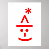 Kerstmis - Elf Emoticon Xmas ASCII - tekst Art Poster (Voorkant)