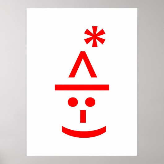Kerstmis - Elf Emoticon Xmas ASCII - tekst Art Poster (Voorkant)