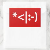 Kerstmis - Elf Emoticon Xmas ASCII - tekst Art Rechthoekige Sticker (Tas)