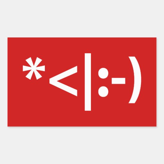 Kerstmis - Elf Emoticon Xmas ASCII - tekst Art Rechthoekige Sticker (Voorkant)