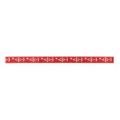 Kerstmis - Elf Emoticon Xmas ASCII - tekst Art Satijnen Lint (Voorkant)