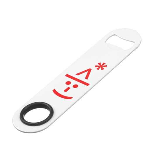 Kerstmis - Elf Emoticon Xmas ASCII - tekst Art Speed Flessenopener (Voorkant Gekanteld)