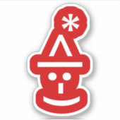 Kerstmis - Elf Emoticon Xmas ASCII - tekst Art Sticker (Voorkant)