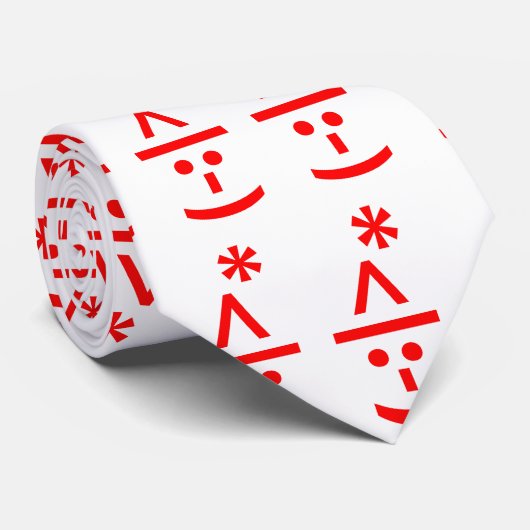 Kerstmis - Elf Emoticon Xmas ASCII - tekst Art Stropdas (Opgerold)