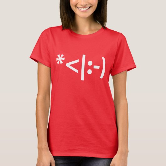 Kerstmis - Elf Emoticon Xmas ASCII - tekst Art T-shirt (Voorkant)