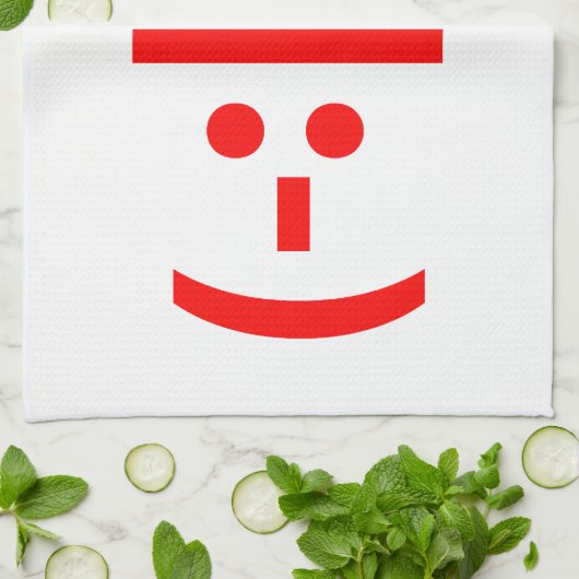 Kerstmis - Elf Emoticon Xmas ASCII - tekst Art Theedoek (Gevouwen)