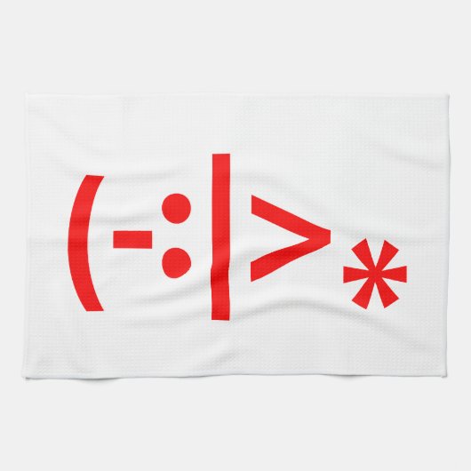 Kerstmis - Elf Emoticon Xmas ASCII - tekst Art Theedoek (Horizontaal)