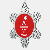 Kerstmis - Elf Emoticon Xmas ASCII - tekst Art Tin Sneeuwvlok Ornament (Rechts)