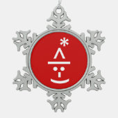 Kerstmis - Elf Emoticon Xmas ASCII - tekst Art Tin Sneeuwvlok Ornament (Voorkant)