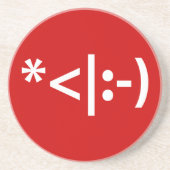 Kerstmis - Elf Emoticon Xmas ASCII - tekst Art Zandsteen Onderzetter (Voorkant)
