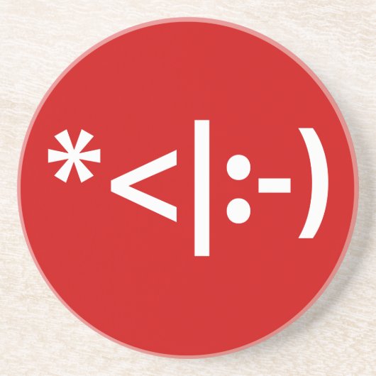 Kerstmis - Elf Emoticon Xmas ASCII - tekst Art Zandsteen Onderzetter (Voorkant)