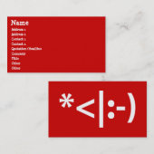 Kerstmis - Elf Emoticon Xmas ASCII Visitekaartje (Voorkant / Achterkant)